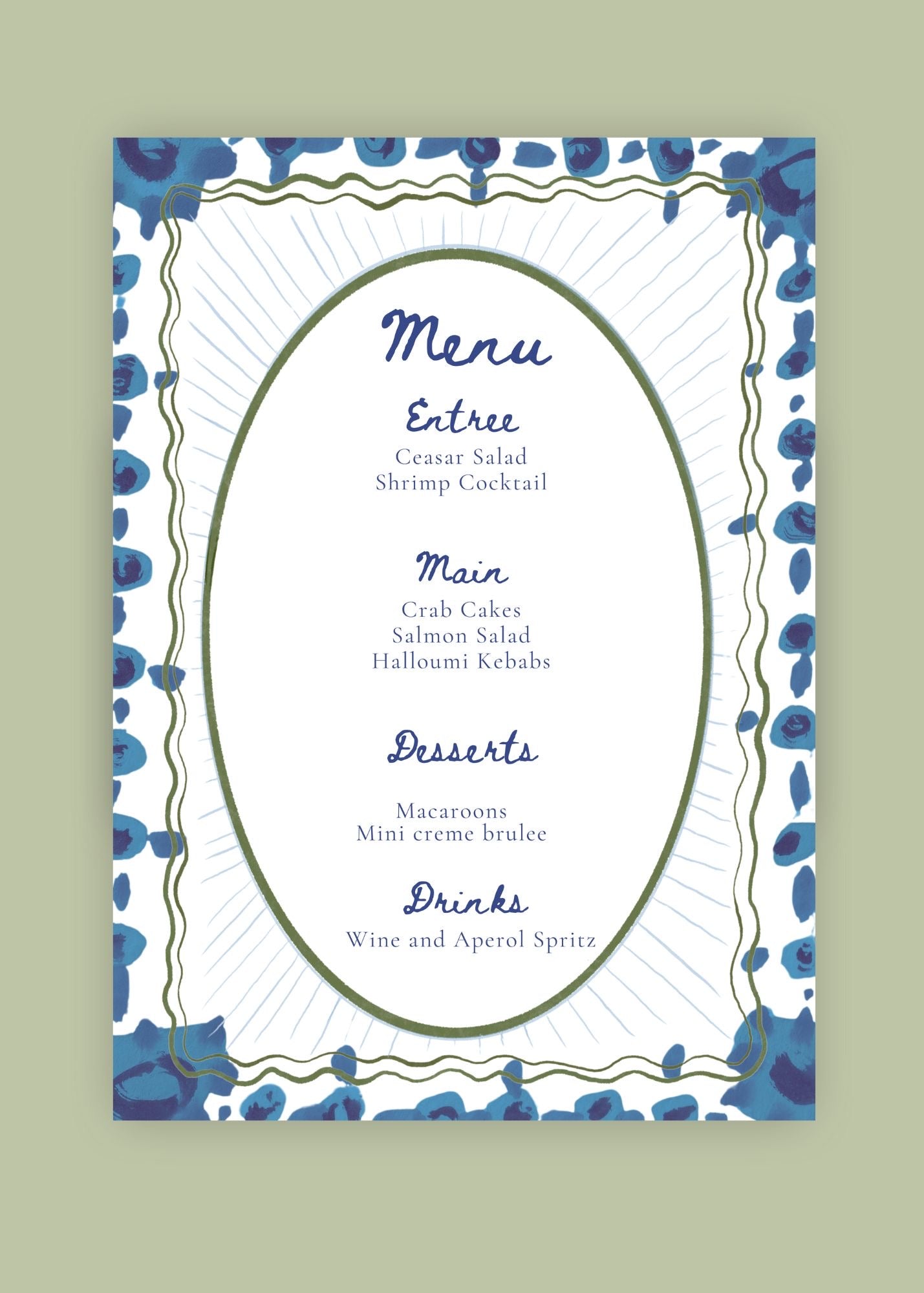 Digital Download: Editable Menu Template